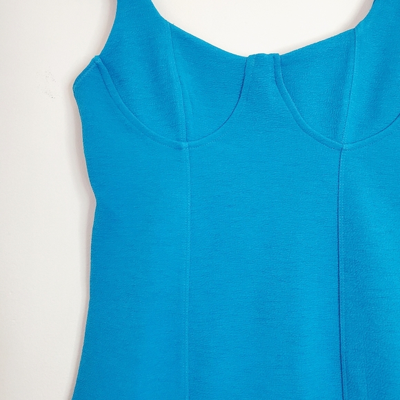 Blue Corset Bustier Mini Dress Medium Bodycon Stretch By Zara - Picture 6 of 12
